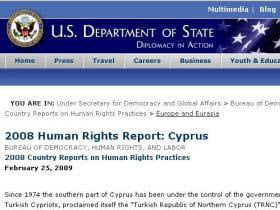 Έκθεση του Στέιτ Ντιπάρτμεντ για την Κύπρο