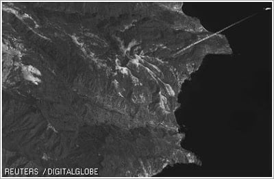 Δορυφορικός φακός «αιχμαλωτίζει» την εκτόξευση πυραύλου από τη Β. Κορέα
