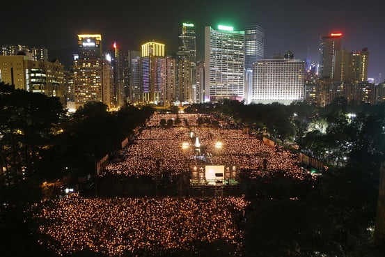 Tens of Thousands Turn up for Tiananmen Vigil in Hong Kong