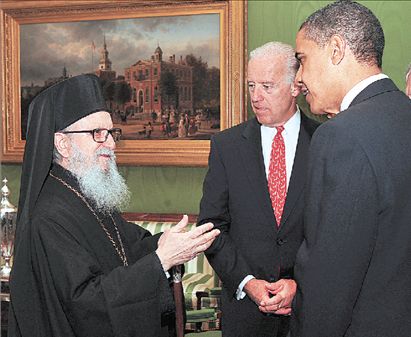 ΗΠΑ: Ο αρχιεπίσκοπος Αμερικής Δημήτριος στο επίσημο γεύμα μετά την ορκωμοσία του προέδρου Μπαράκ Ομπάμα στις 21 Ιανουαρίου