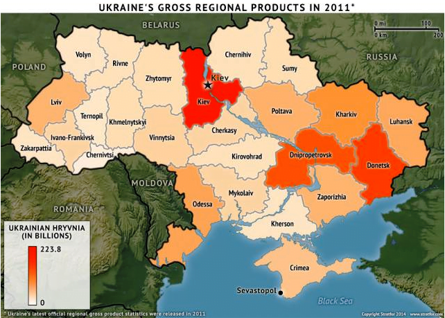 Μπορεί το δυτικό τμήμα της Ουκρανίας σε πτώχευση να προτιμά την ΕΕ, αλλά το φιλορωσικό τμήμα φέρνει τα χρήματα στη χώρα