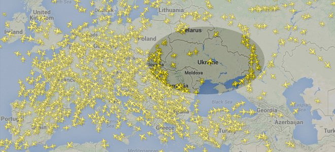 Ο ουρανός της Ουκρανίας άδειασε -Αλλάζει ο χάρτης των αεροπορικών διαδρομών μετά την κατάρριψη του Boeing