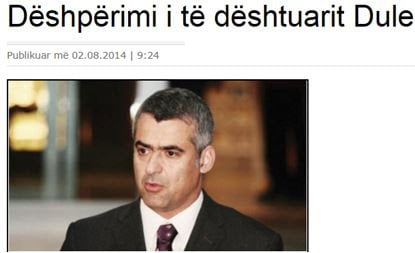 Αλβανικό Σχόλιο: « Ο Ντούλε χαμένος στην απόγνωση»