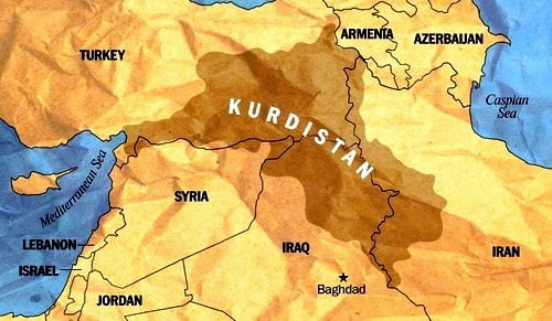 Ο σιωνιστής ιστορικός Daniel Pipes σηκώνει χάρτη του μεγάλου Κουρδιστάν με διαμελισμένη την Τουρκία!