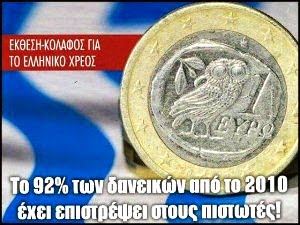 Εκθεση – κόλαφος για το ελληνικό χρέος: Το 92% των δανείων από το 2010 έχει επιστραφεί στους πιστωτές!