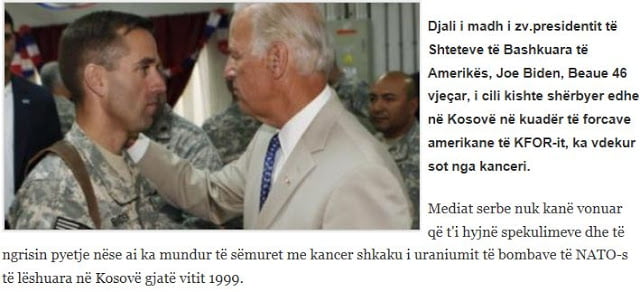 Σερβικά ΜΜΕ: Ο γιος του Joe Biden έπαθε καρκίνο στο Κοσσυφοπέδιο (…)