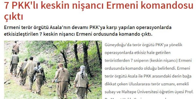 Οι Τούρκοι βλέπουν τώρα το PKK με Αρμένιους κομάντος