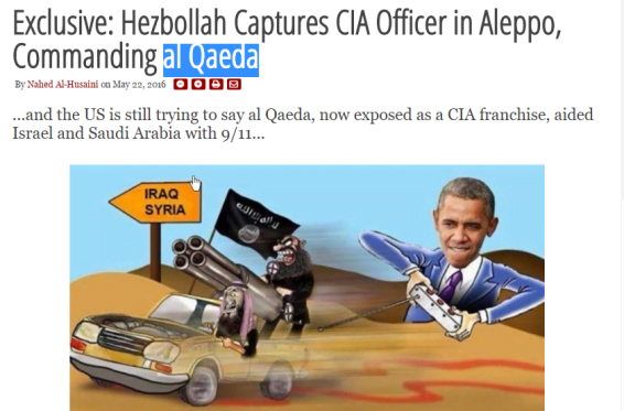 Veterans Today: η Hezbollah αιχμαλώτισε στο Χαλέπι έναν πράκτορα της CIA που διηύθυνε την Αλ-Κάιντα και άλλους 3 πράκτορες.