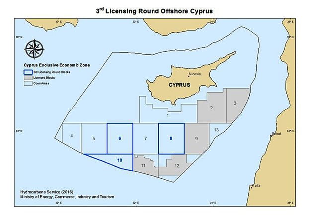 Έξι αιτήσεις από οκτώ εταιρείες για την ΑΟΖ της Κύπρου στον τρίτο γύρο