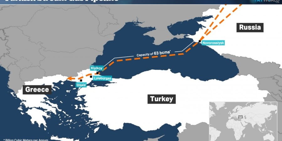 “Στέρεα” η κατασκευή 2ης γραμμής Turkish Stream μέσω Ελλάδας