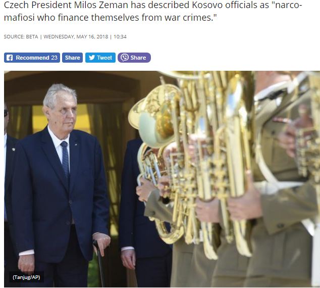 Πρόεδρος Τσεχίας για αξιωματούχους της Πρίστινα: είναι “narco-mafia”!