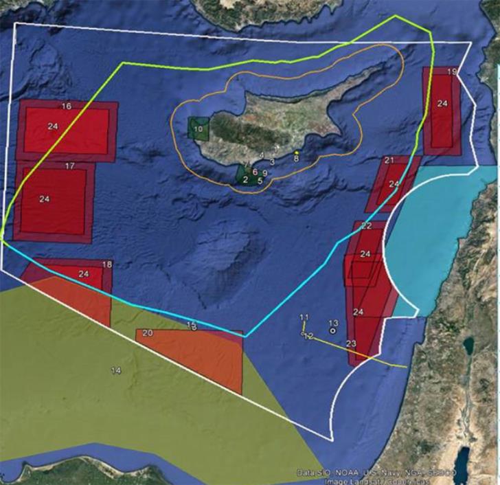 Με 15 Notam και 7 Navtex αντιδρά η Ρωσία στην Κύπρο, μετά την κατάρριψη του ρωσικού Ιλιούσιν (χάρτης)
