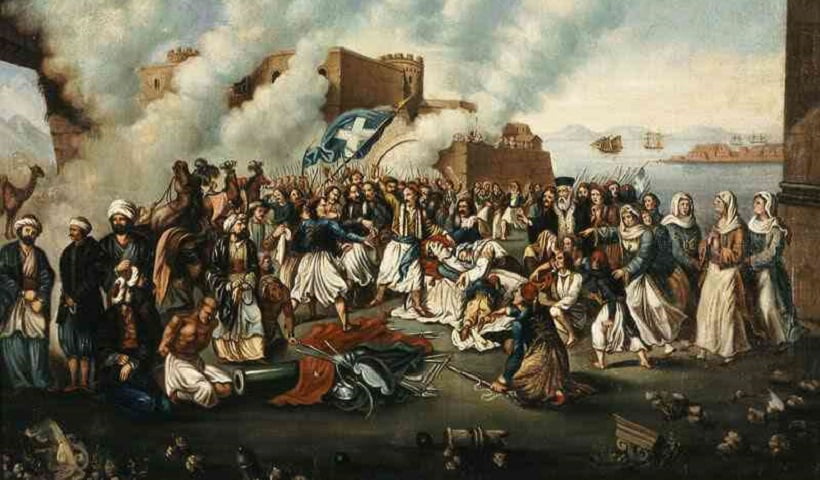 18 Απριλίου 1829:  Η Ελληνική σημαία κυματίζει στο κάστρο της απελευθερωμένης Ναυπάκτου.