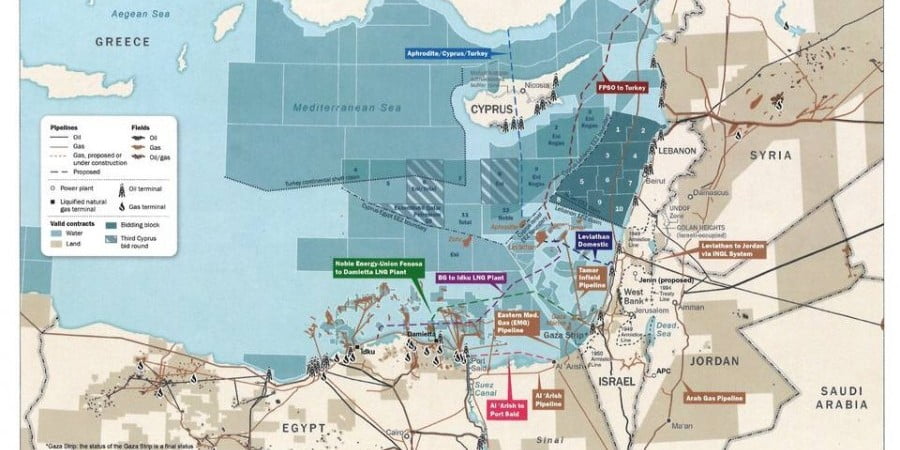 Αποκαλυπτικός χάρτης ΗΠΑ για την ΑΟΖ της Κύπρου και της αν. Μεσογείου, που είδαν Ερντογάν-Αναστασιάδης