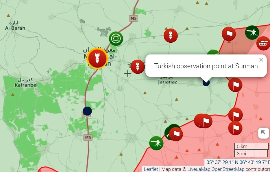 Ο συριακός στρατός προελαύνει στα νότια της Ιντλίμπ, απελευθερώνει δεκάδες χωριά και περικυκλώνει το τούρκικο παρατηρητήριο Νο 6 στο Surman.