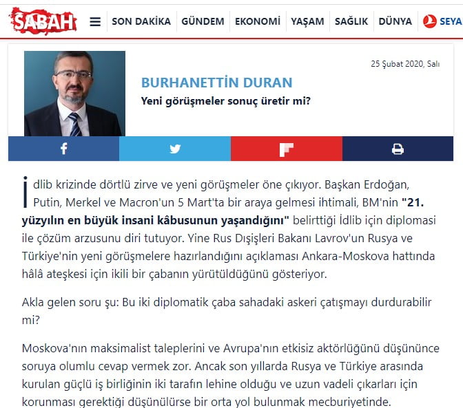 Αρθρογράφος της φιλοκυβερνητικής Sabah μεταφέρει τον φόβο των Τούρκων για τους Κούρδους