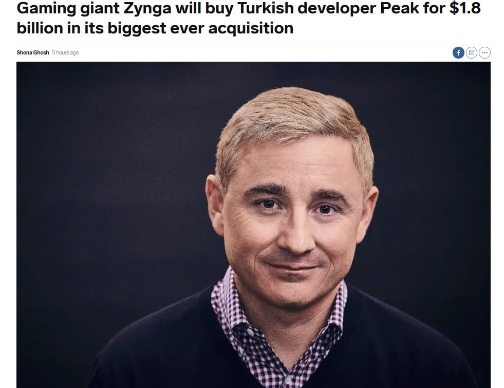 H Ζynga εξαγοράζει την τουρκική Peak