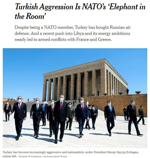 ΝΥΤ: «Ελέφαντας στο δωμάτιο» για το ΝΑΤΟ η τουρκική επιθετικότητα