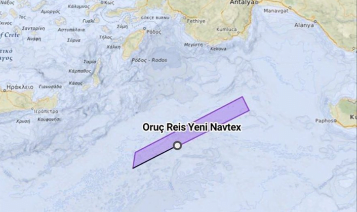 Παρατείνεται η NAVTEX για το Oruc Reis σε ελληνική υφαλοκρηπίδα μέχρι 1η Σεπτεμβρίου