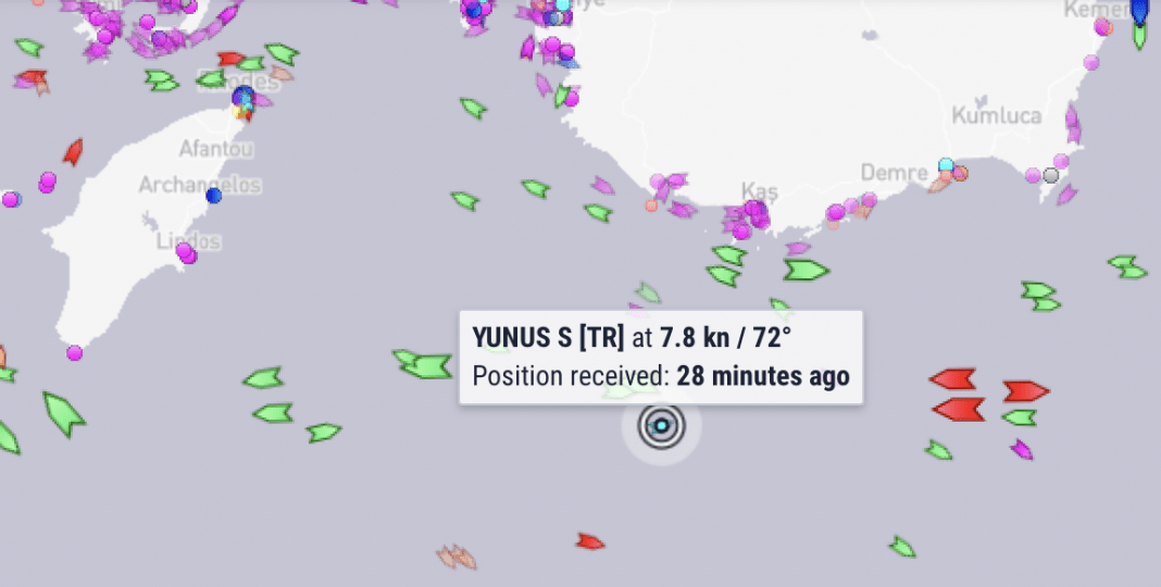 Οι Τούρκοι έβγαλαν το YUNUS στο Καστελλόριζο και τουρκική φρεγάτα είναι κοντά στο Nautical Geo