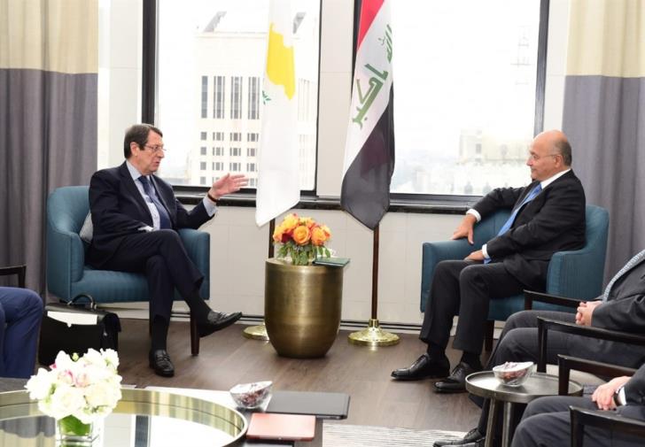 Συνάντηση Νίκου Αναστασιάδη με τον Κούρδο Πρόεδρο του Ιράκ