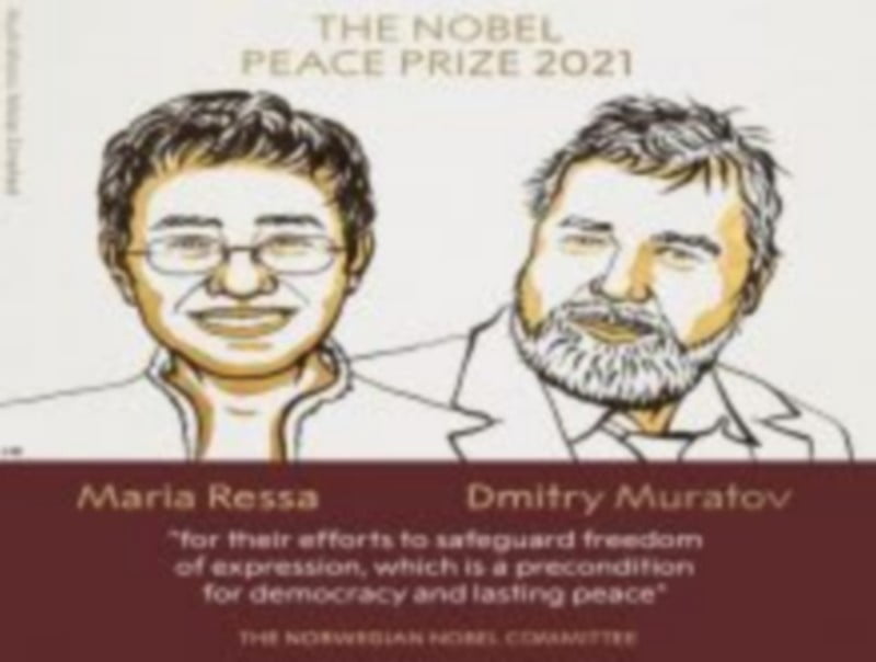 Η ΕΣΗΕΑ χαιρετίζει την απονομή του βραβείου Νόμπελ στους δημοσιογράφους Μαρία Ρέσα και Ντμίτρι Μουράτοφ