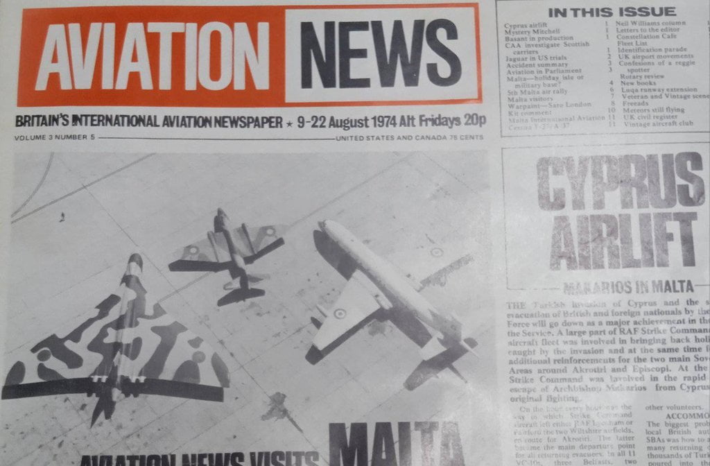Οι Άγγλοι έκαναν αεροπορική άσκηση νοτίως της Κύπρου τον Αύγουστο του 1974