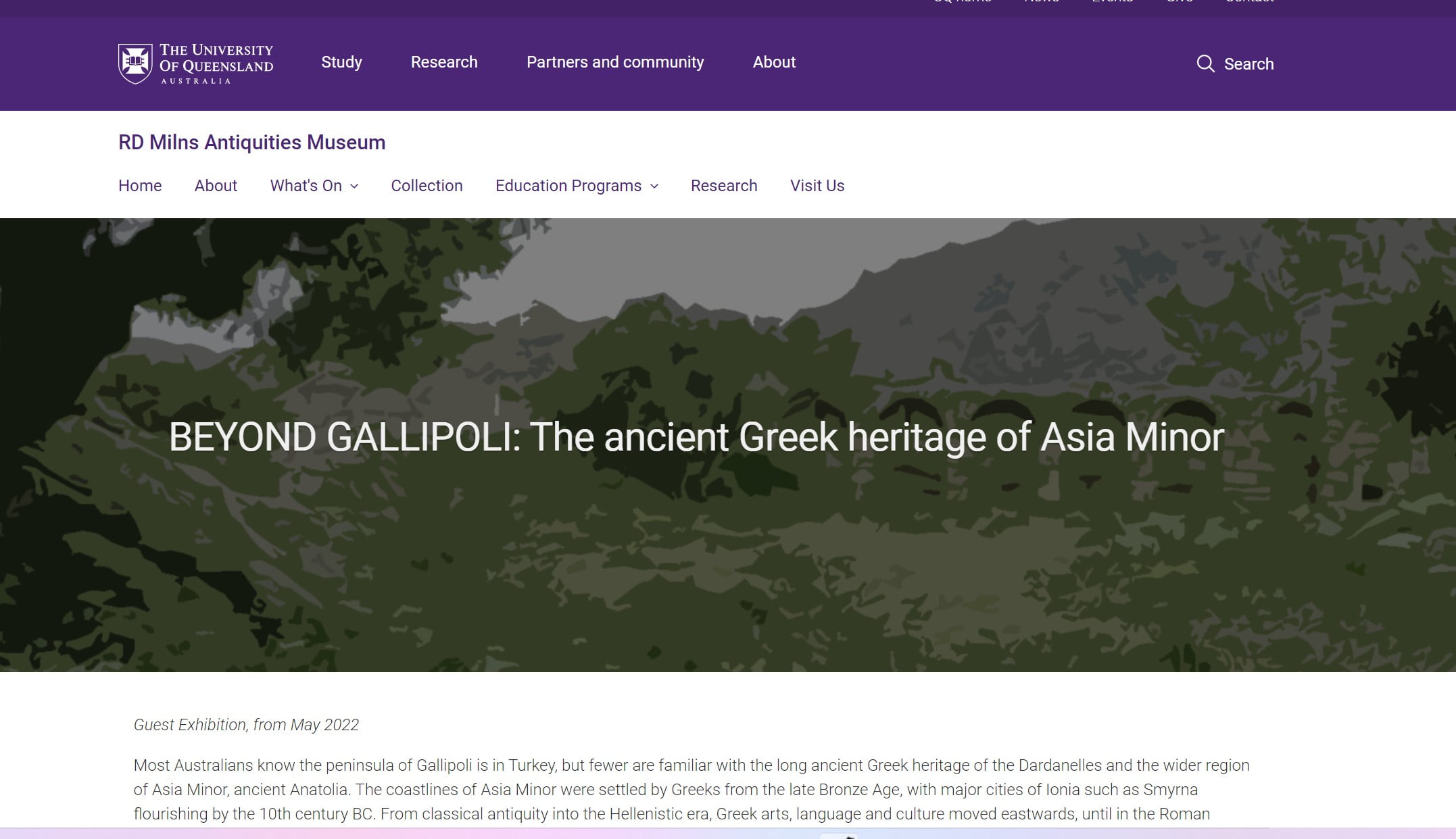 Έκθεση αρχαιοτήτων – «Πέρα από την Καλλίπολη: η αρχαία ελληνική κληρονομιά της Μικράς Ασίας»