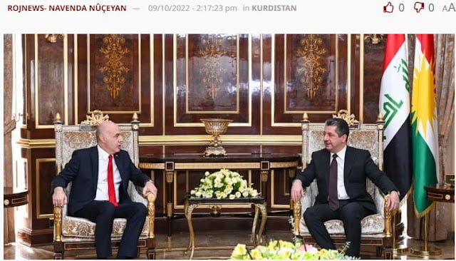 Περιφέρεια Κουρδιστάν: Μετά τον αρχηγό της MİTκαι ο Τούρκος πρέσβης στο Ερμπίλ