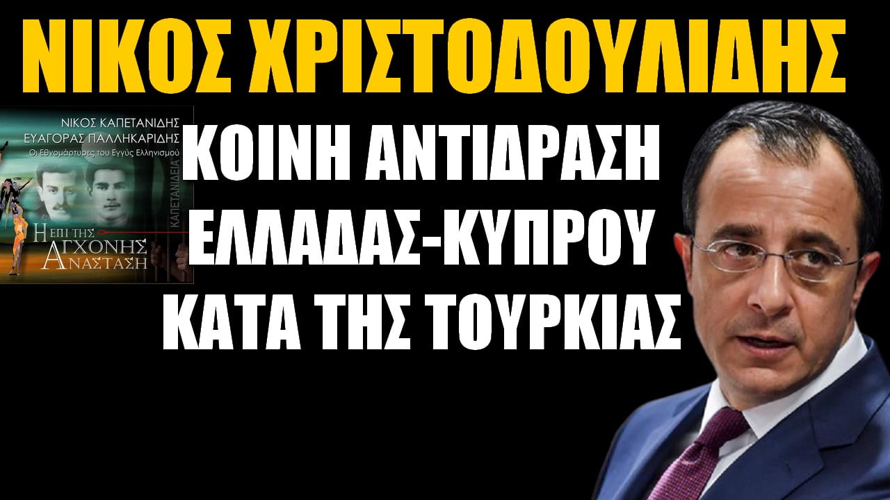 Νίκος Χριστοδουλίδης: Παραδείγματα ηρωισμού Καπετανίδης-Παληκαρίδης! Κοινή αντίδραση Ελλάδας-Κύπρου κατά της Τουρκίας (ΒΙΝΤΕΟ)