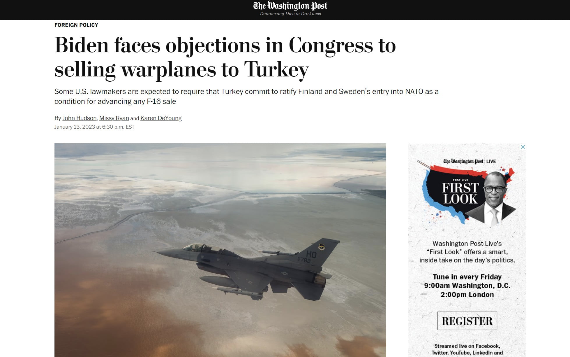 Washington Post: Απίθανο να παρακάμψει ο Μπάιντεν το Κογκρέσο για χάρη του Ερντογάν
