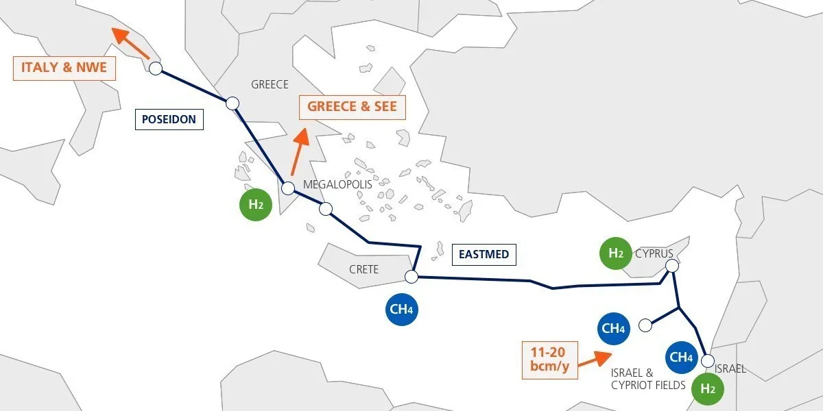 Νέος αγωγός για μεταφορά φυσικού αερίου από την ανατολική Μεσόγειο στην Ιταλία: Στα σκαριά ο EastMed-Poseidon από τον Όμιλο Edison και την ΔΕΠΑ