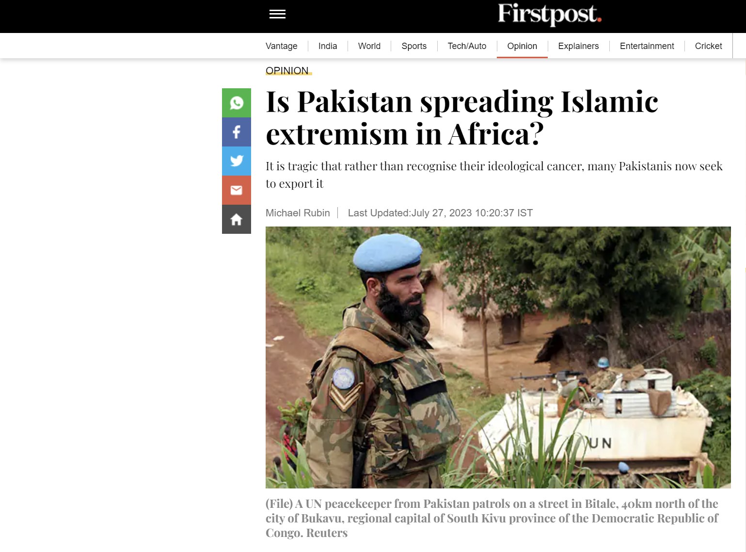 Μάικλ Ρούμπιν: Το Πακιστάν διαδίδει τον ισλαμικό εξτρεμισμό στην Αφρική;