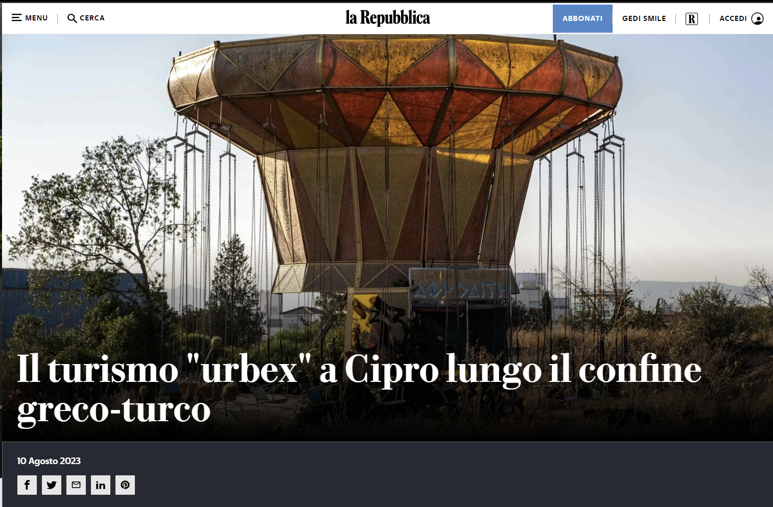 Το νέο επεισόδιο της τουρκικής εισβολής και κατοχής! Η ιταλική “La Repubblica” διαφημίζει διακοπές στη νεκρή ζώνη στην Κύπρο