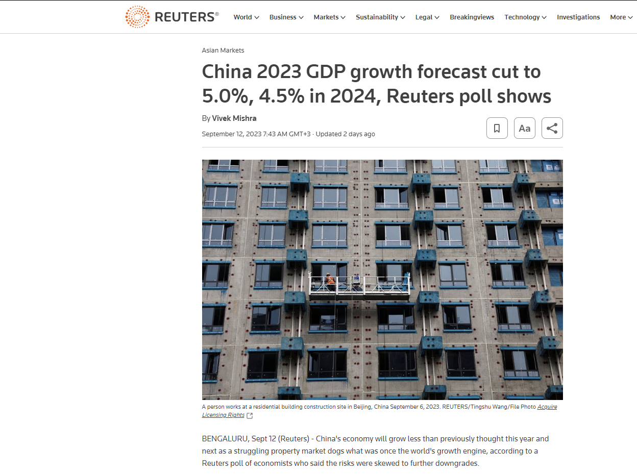 Κίνα: Bαρίδι για το ΑΕΠ τα ακίνητα – Πρόβλεψη για ανάπτυξη 5%