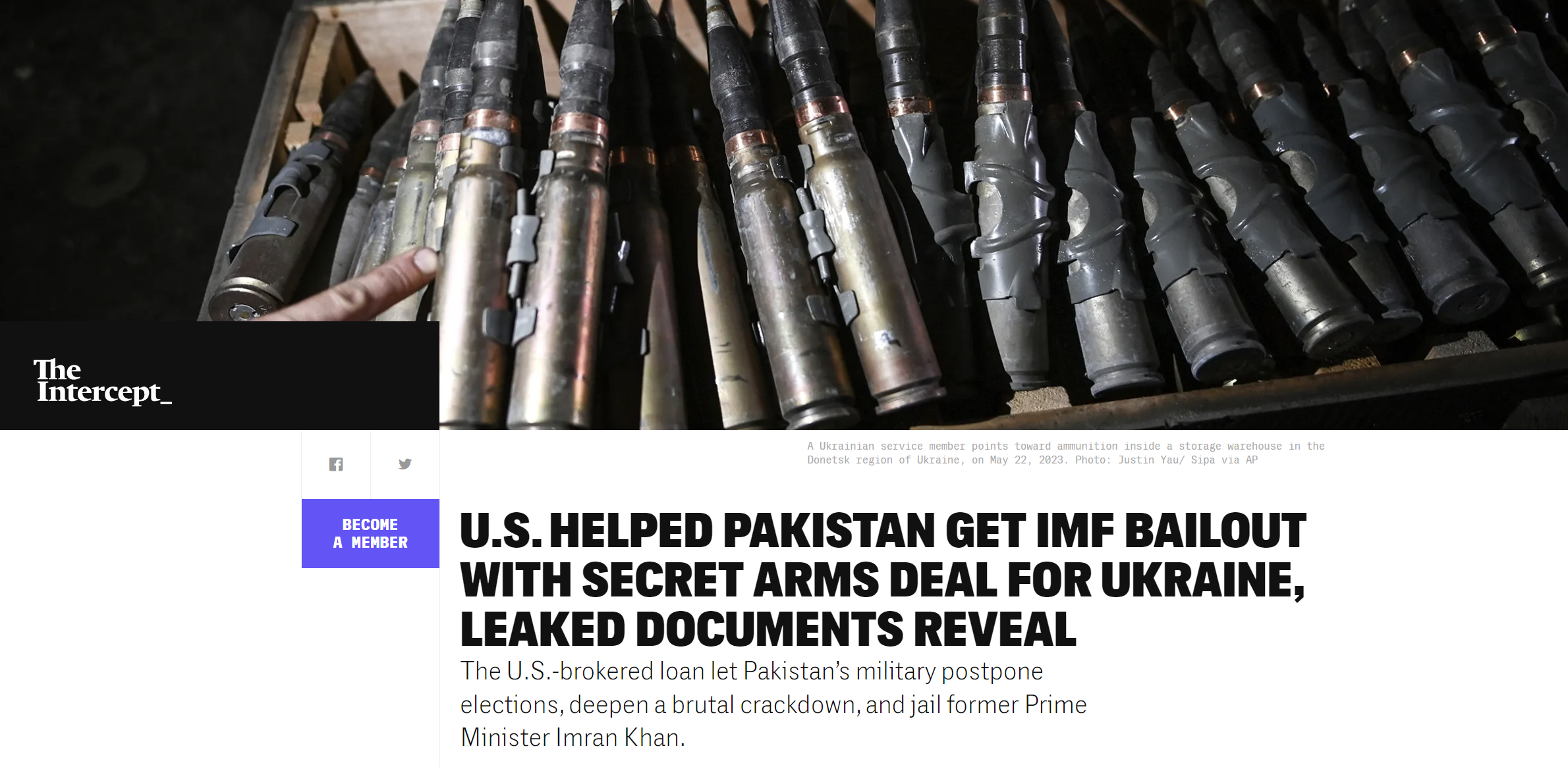 Αποκάλυψη! “Βόμβες αντί Σωτηρίας” – Οι ΗΠΑ “διέσωσαν” οικονομικά το Πακιστάν μεταφέροντας πακιστανικά όπλα στην Ουκρανία