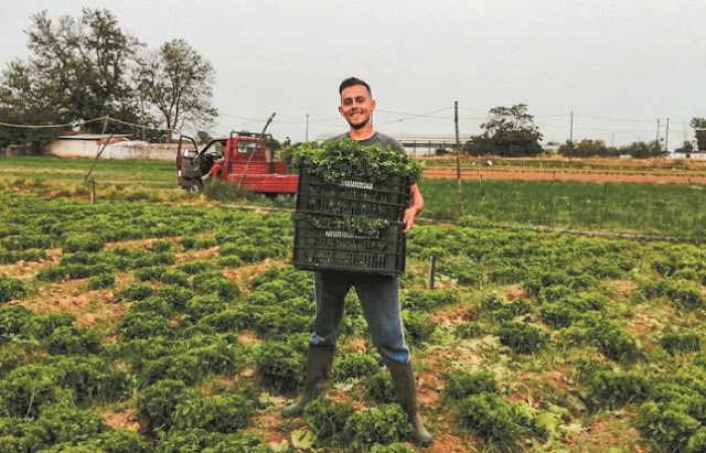 O 27χρονος καλλιεργητής κολοκυθιού που απολαμβάνει τους ανθούς … του μόχθου του