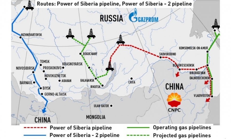 Ρωσία-Κίνα: Καθυστερεί η κατασκευή του αγωγού φυσικού αερίου Power of Siberia-2