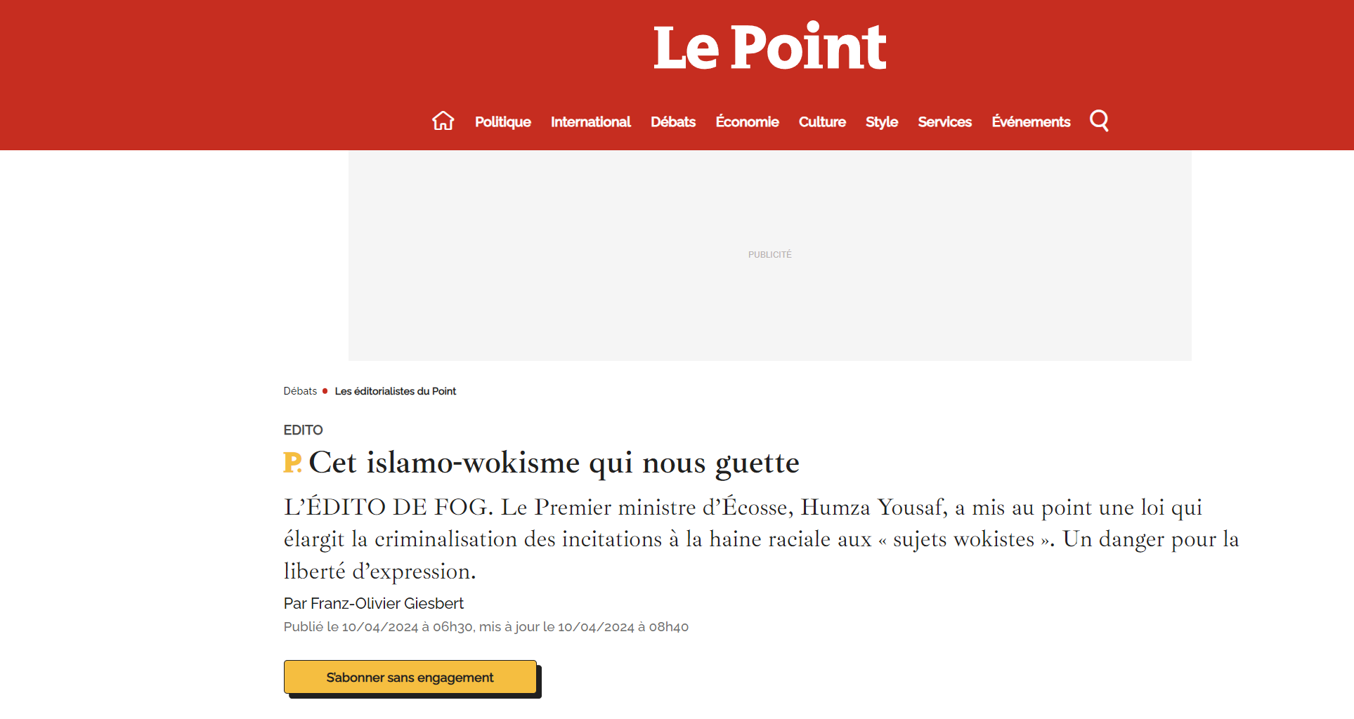 Le Point: Ισλαμοwoke στη Σκωτία