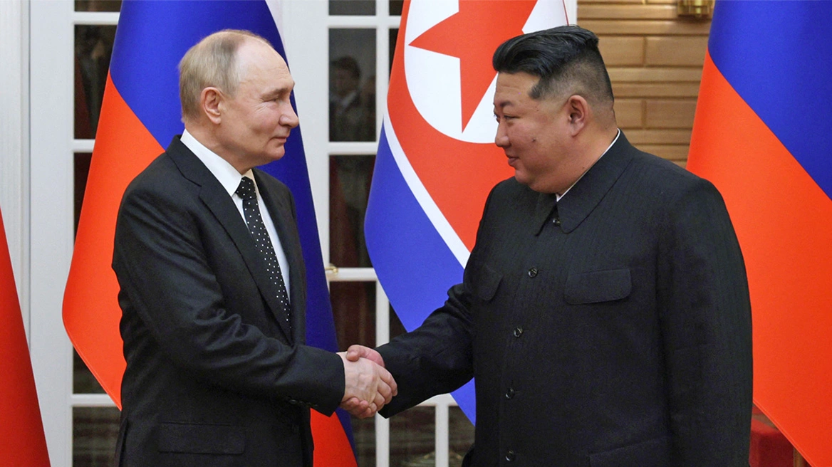Συμφωνία αμοιβαίας συνδρομής σε περίπτωση επίθεσης από άλλη χώρα υπέγραψαν Πούτιν και Κιμ Γιονγκ Ουν