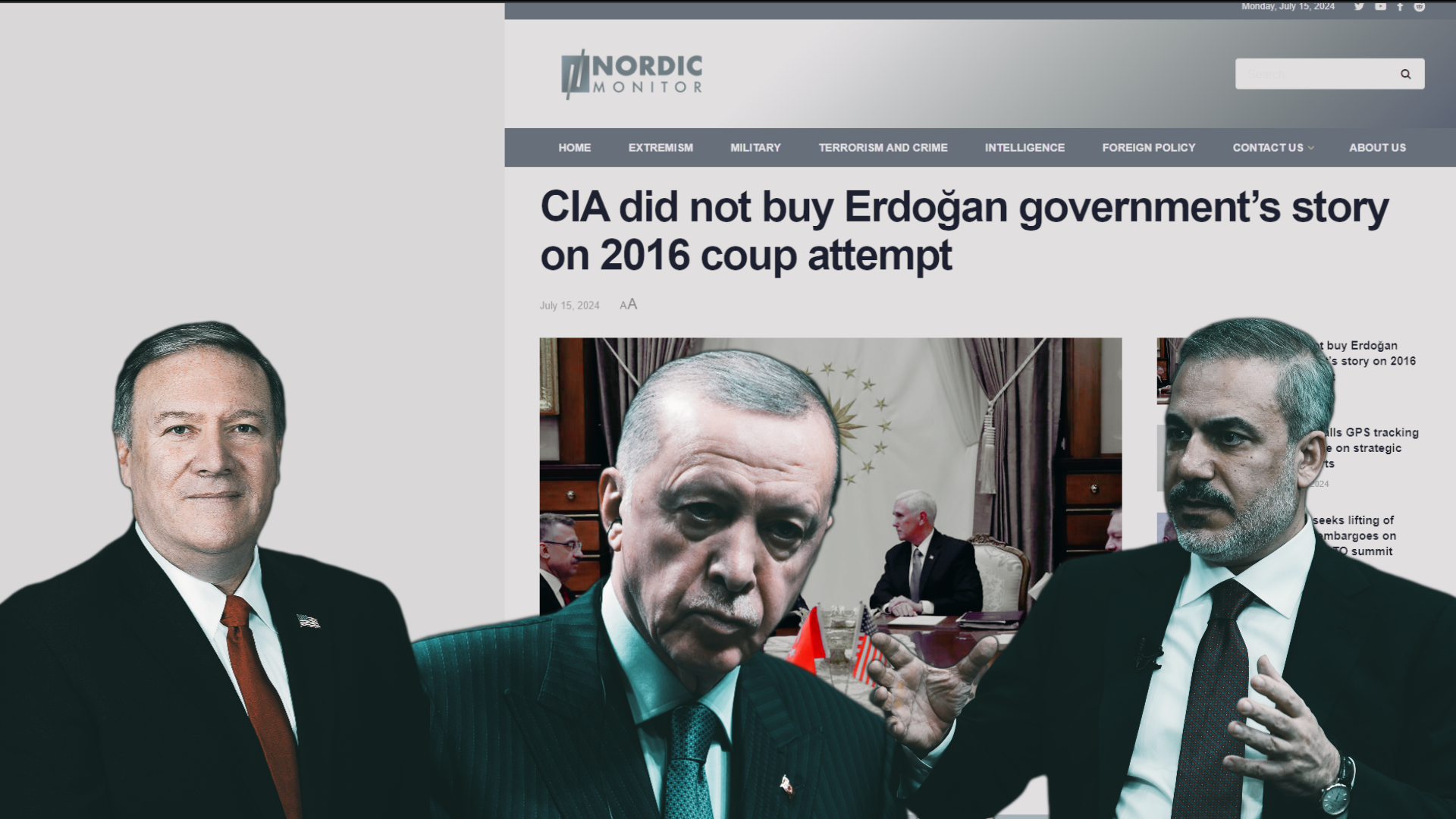 Nordic Monitor: Η CIA δεν “έφαγε” το αφήγημα Ερντογάν για την απόπειρα πραξικοπήματος του 2016
