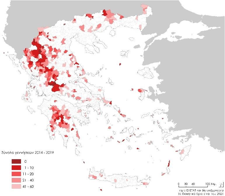 Indemography: Παράδοξο! Μια στις τρεις από τις 1035 Δημοτικές Ενότητες στη χώρα μας έχουν λιγότερες από 10 γεννήσεις ετησίως